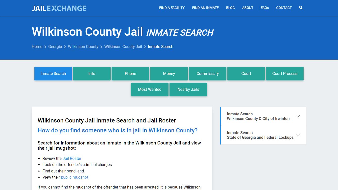 Inmate Search: Roster & Mugshots - Wilkinson County Jail, GA