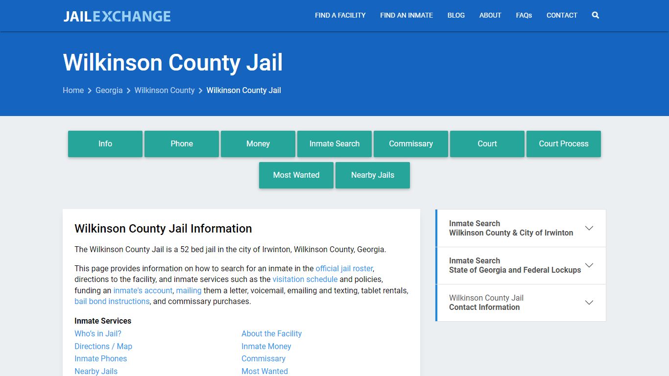 Wilkinson County Jail, GA Inmate Search, Information